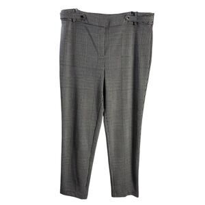 Calvin Klein Dress‎ Pants Womens Size 16 Straight Leg Hi Rise Bk Wt Plaid Tweed